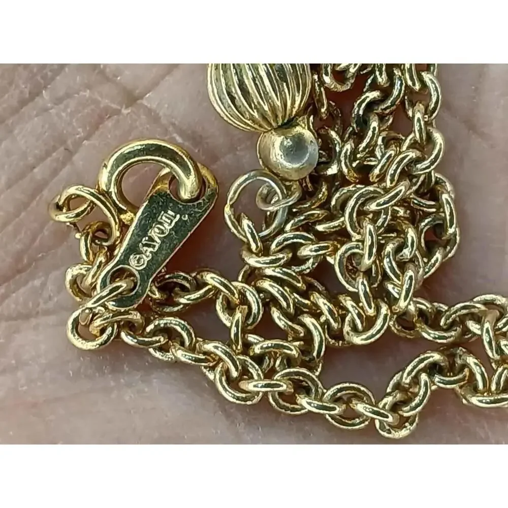 Vintage Avon Necklace White Gold Tone  Ribbed Oval‎ Bead Retro 16